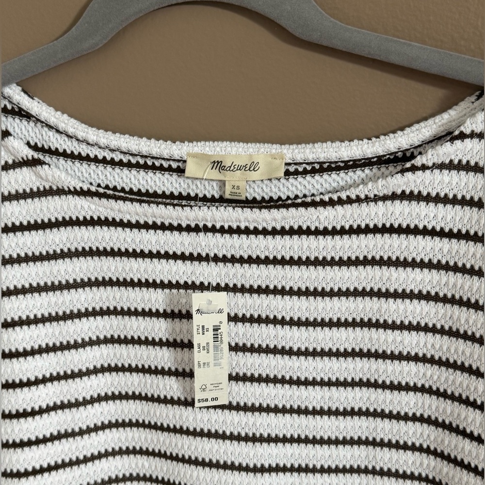 Madewell Embroided boxy knit tee- Striped - Picture 3 of 5